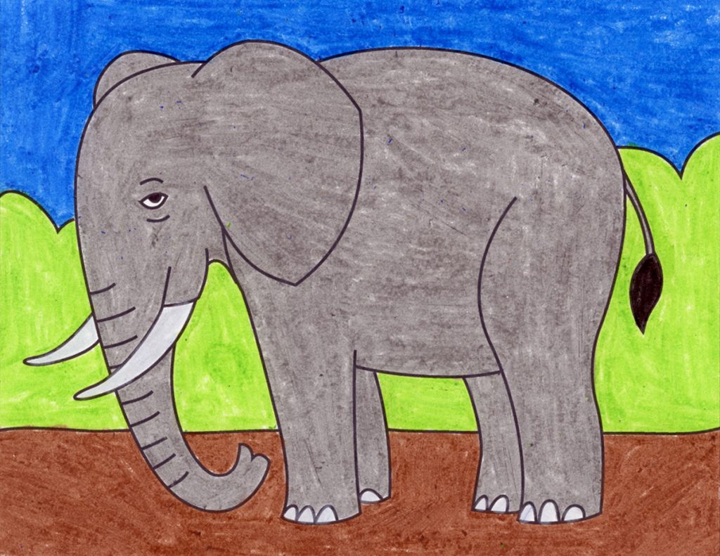 How To Draw An Elephant For Kids Education Vitamin